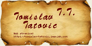 Tomislav Tatović vizit kartica